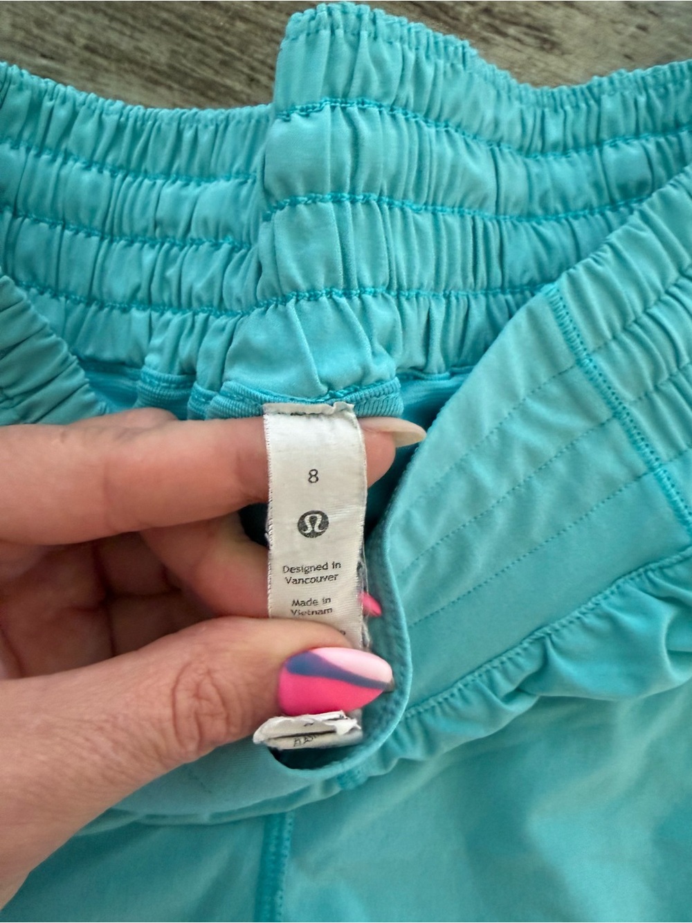 Lululemon blue green hottie hot running shorts - 8 - Picture 4 of 9